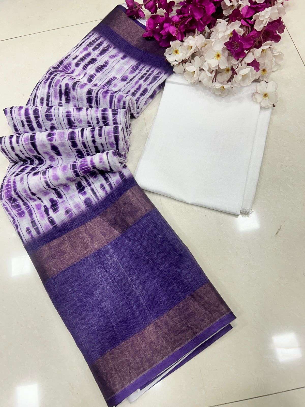 DF-150 PREMAM BY ASLIWHOLESALE SOFT LINEN DIGITAL PRINTED SAREES