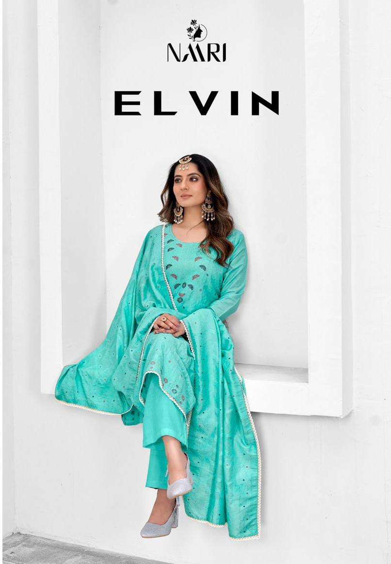 ELVIN BY NAARI 79001 TO 79004 SERIES PURE MUSLIN DOLA JACQUARD DRESSES