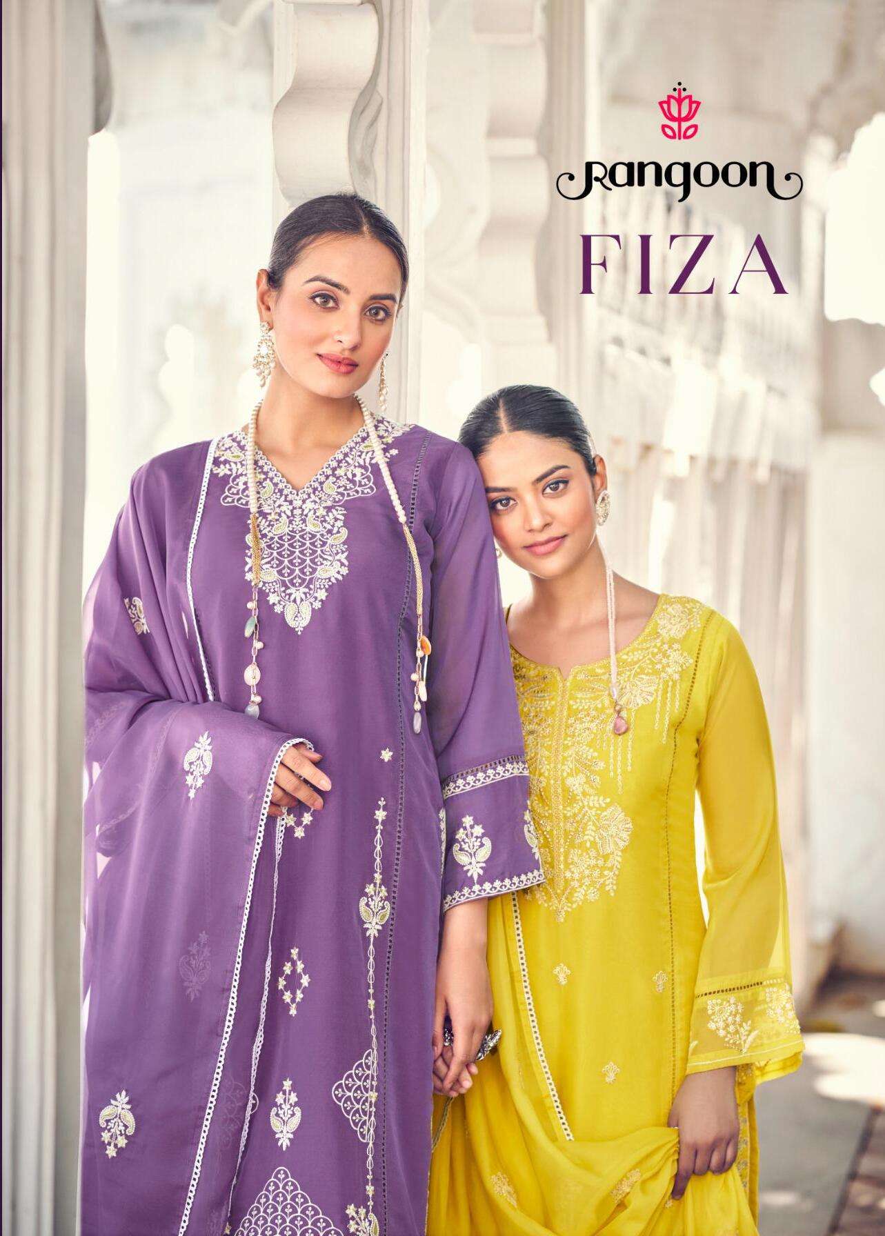 FIZA BY RANGOON 5051 TO 5054 SERIES HEAVY PURE ORGANZA WORK DRESSES