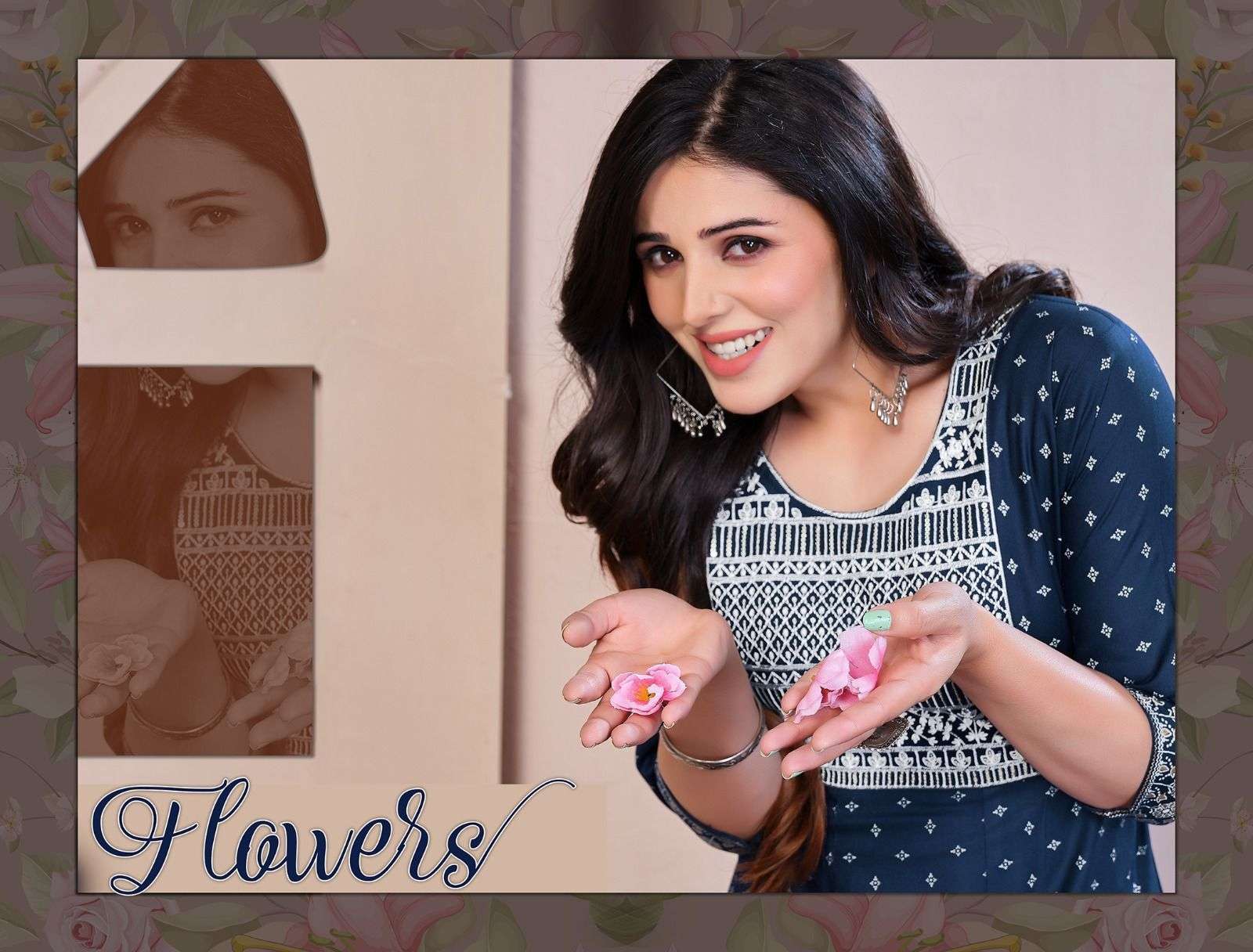 FLOWERS VOL-01 BY ASLIWHOLESALE DESIGNER FACNY 14 KG RAYON PRINT KURTIS