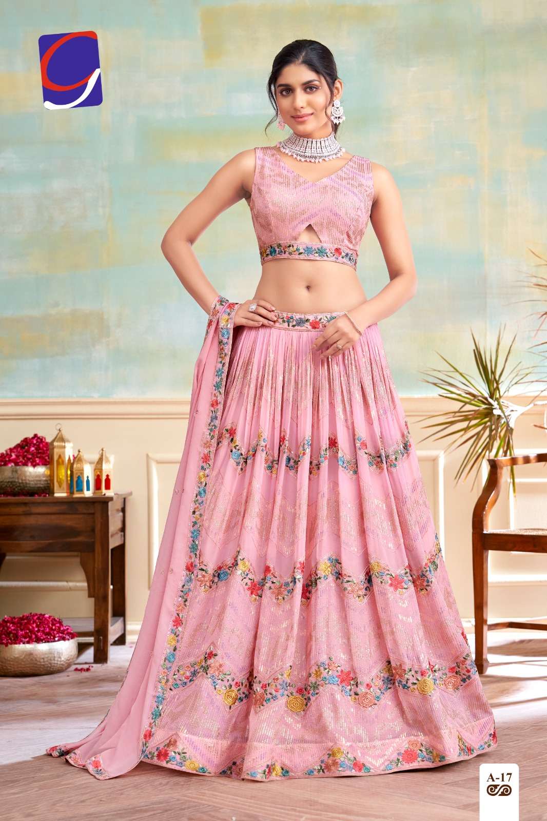 GF FASHION VOL-01 BY ASLIWHOLESALE HEAVY DESIGNER GEORGETTE LEHENGAS