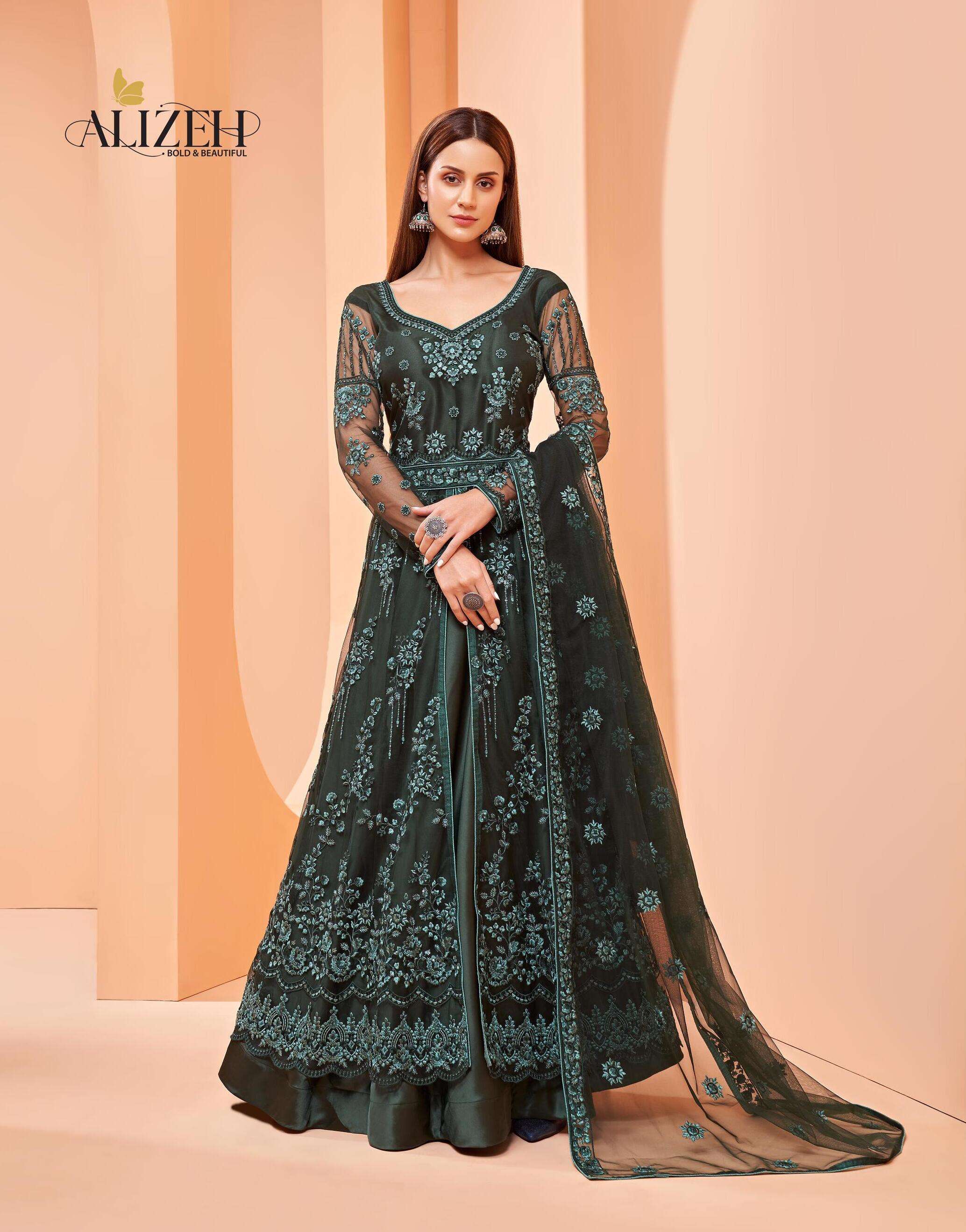 GULBAHAAR 3007 BY ALIZEH DESIGNER BUTTERFLY NET EMBROIDERY DRESSES