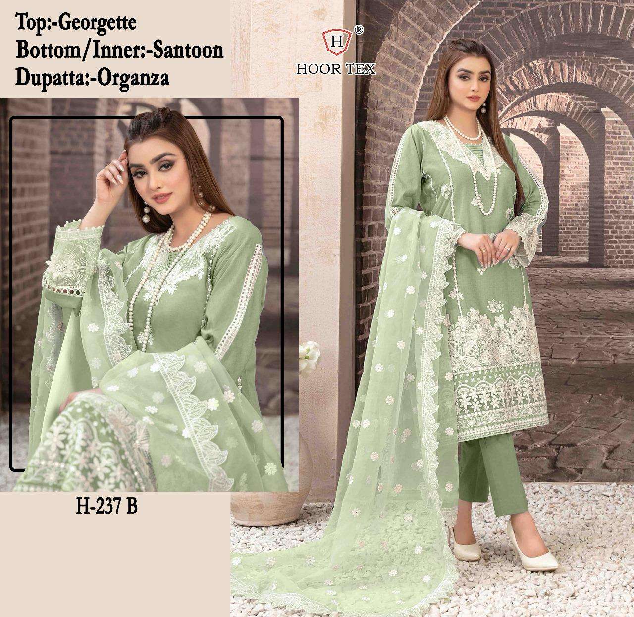 H-237 COLOURS BY HOOR TEX FAUX GEORGETTE EMBROIDERED PAKISTANI DRESSES