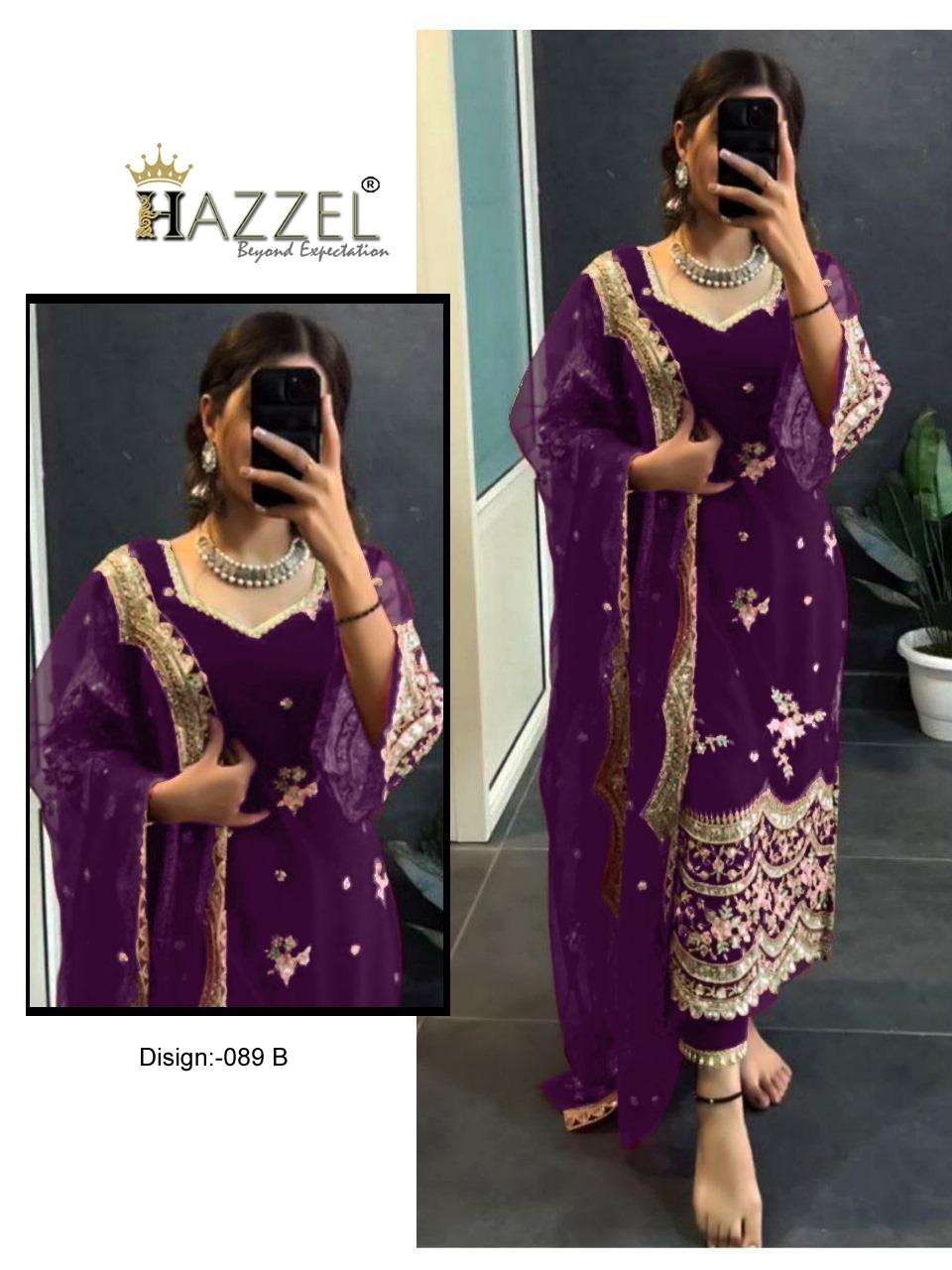 HAZZEL 089 COLOURS BY HAZZEL HEAVY FAUX GEORGETTE WORK PAKISTANI DRESSES