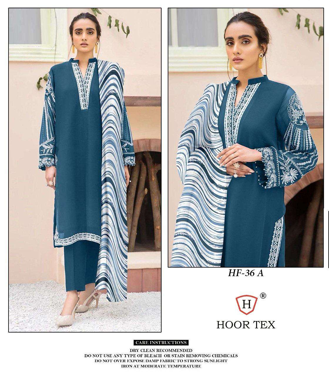 HF-36 COLOURS BY HOOR TEX FAUX GEORGETTE EMBROIDERED PAKISTANI DRESSES