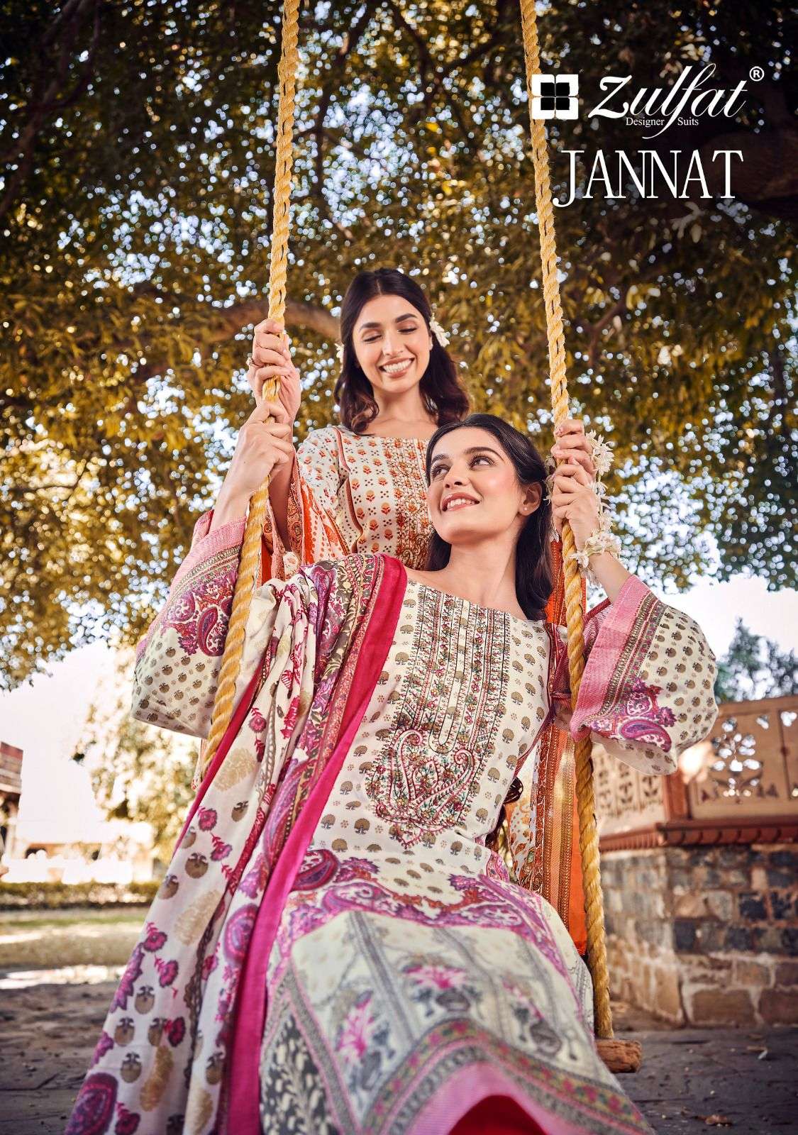 JANNAT BY ZULFAT 542-001 TO 542-006 SERIES DESIGNER COTTON PRINT DRESSES