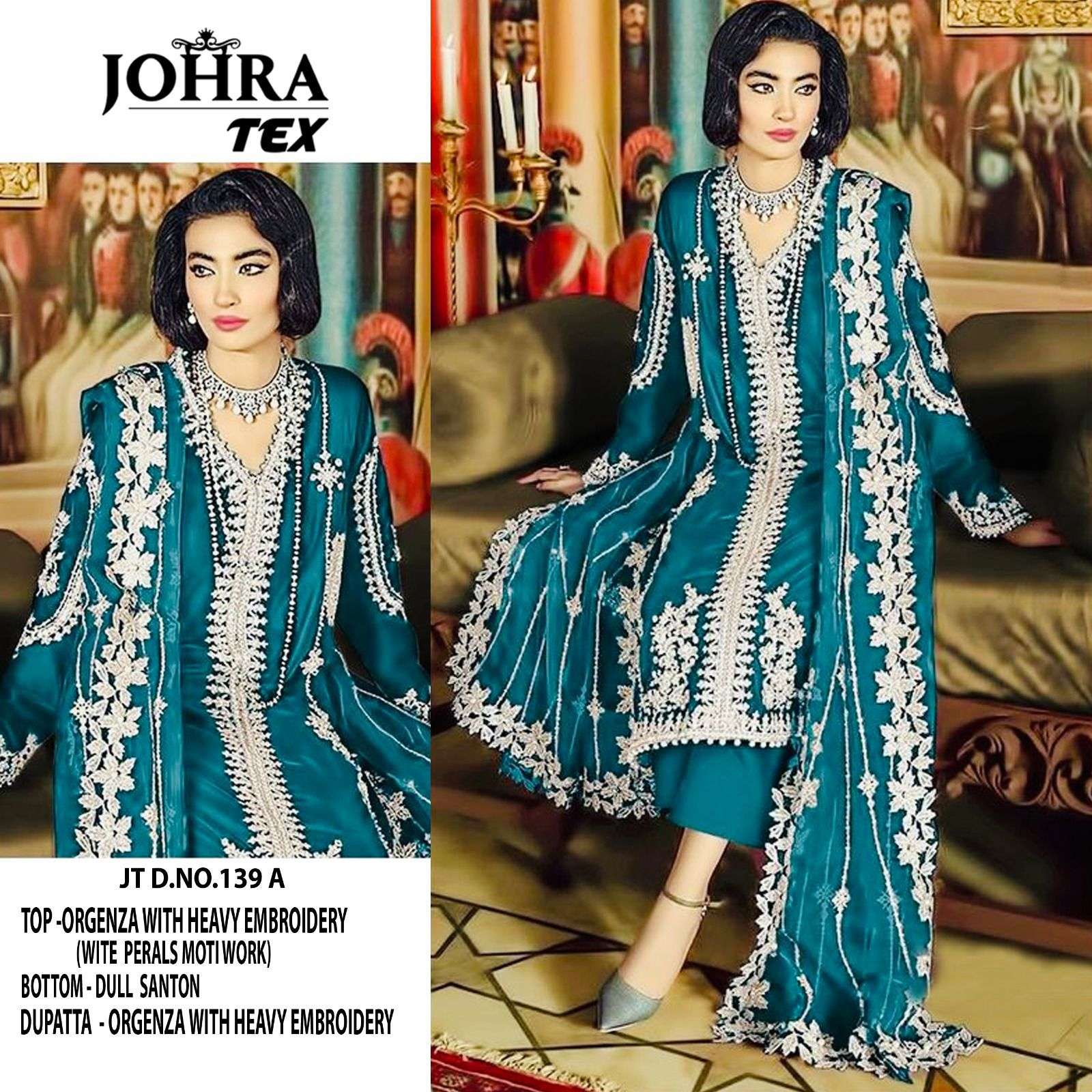 JT-139 COLOURS BY JOHRA TEX DESIGNER ORGANZA PAKISTANI DRESSES