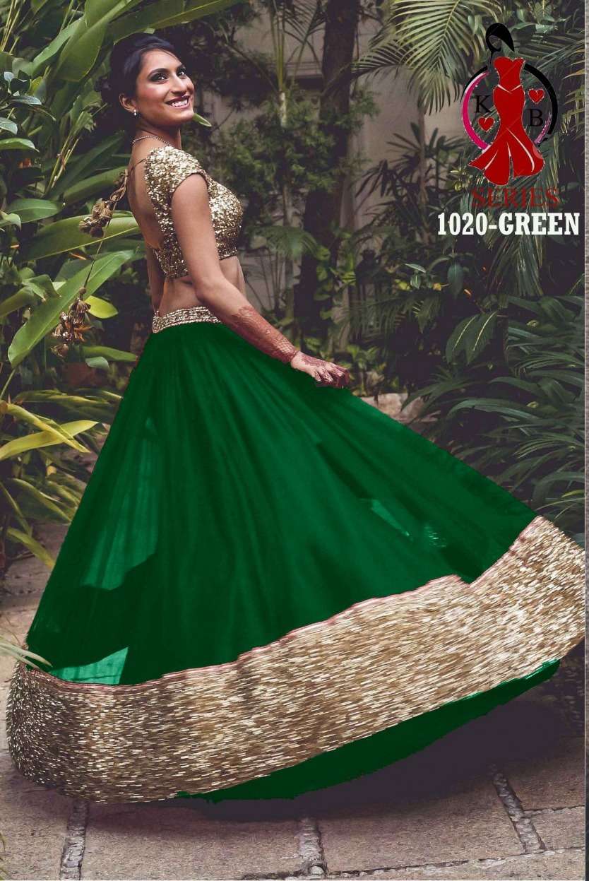 KB-1020 COLOURS BY SENHORA HEAVY DESIGNER NET EMBROIDERY LEHENGAS