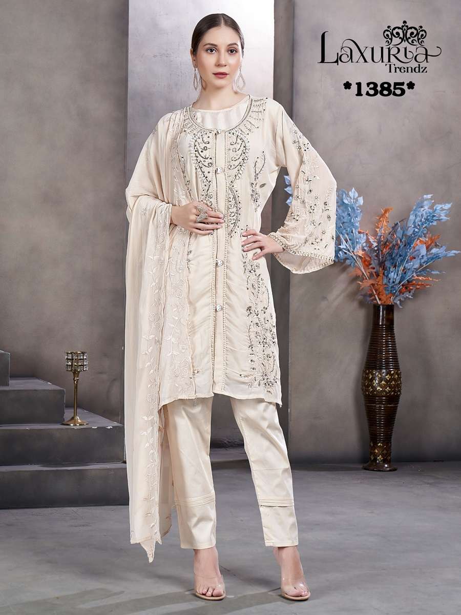 LAXURIA 1385 BY LAXURIA TRENDZ DESIGNER FAUX GEORGETTE STITCHED DRESSES