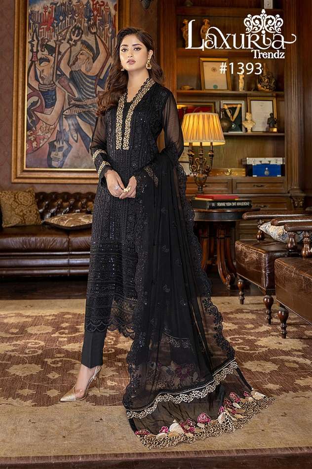 LAXURIA 1393 BY LAXURIA TRENDZ DESIGNER FAUX GEORGETTE STITCHED DRESS