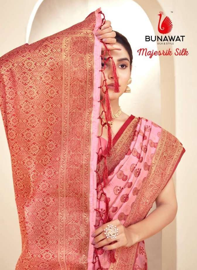 MAJESTIK SILK BY BUNAWAT 1001 TO 1006 SERIES BANARASI SILK PRINT SAREES