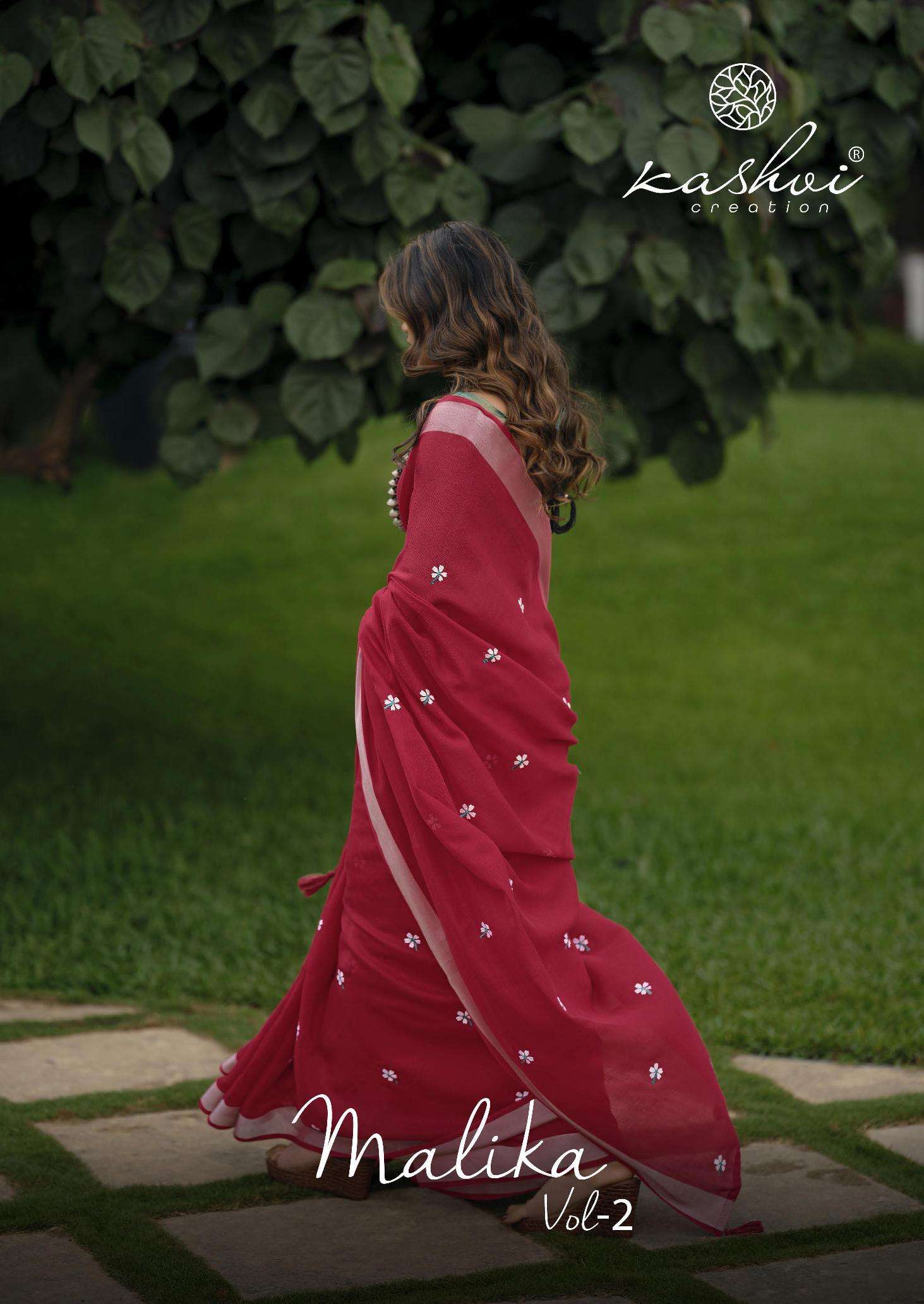 MALIKA VOL-02 BY KASHVI CREATION 1001 TO 1008 SERIES LINEN WAEVING SAREES