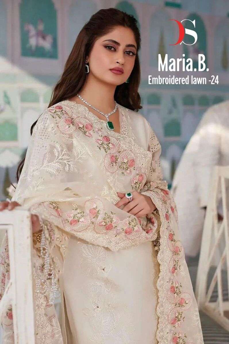 MARIA.B LAWN 24 BY DEEPSY SUITS DESGINER PRINTED COTTON EMBROIDERY DRESSES