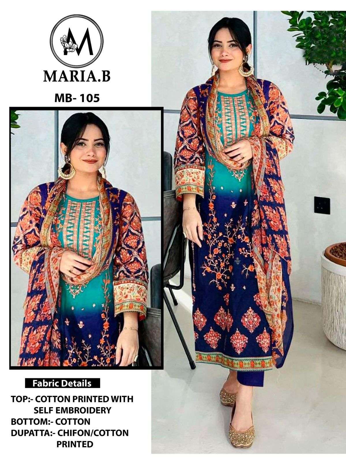 MB-105 HIT DESIGN BY ASLIWHOLESALE DESIGNER COTTON PRINTED EMBROIDERY DRESSES