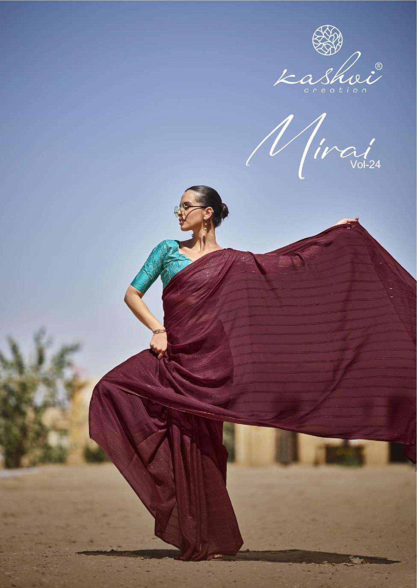 MIRAI VOL-24 BY KASHVI CREATION 1001 TO 1008 SERIES SILK WAEVING BORDER SAREES