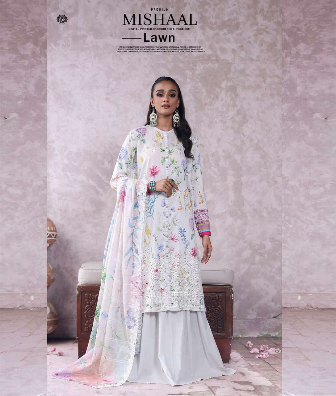 MISHAAL LAWN BY ASLIWHOLESALE DESIGNER FACNY LAWN DIGITAL PRINT DRESSES