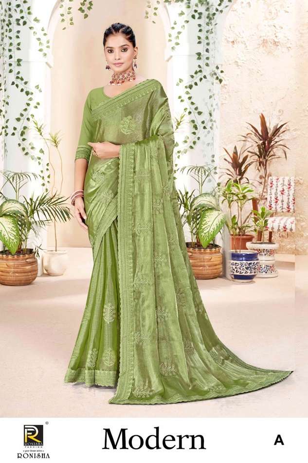 MODERN BY RONISHA FASHION DESIGNER FANCY SWARVOSKI WORK SAREES