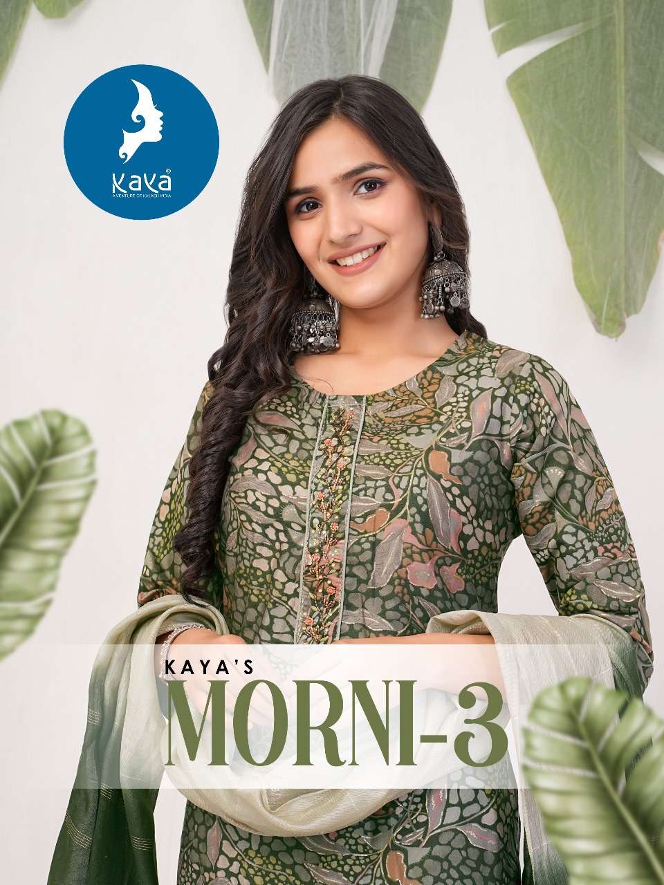 MORNI VOL-03 BY KAYA 01 TO 08 SERIES DESIGNER CHANDERI SILK PRINTED DRESSES