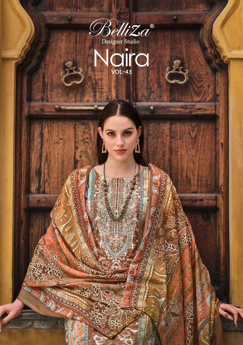 NAIRA VOL-43 BY BELLIZA 896-001 TO 896-008 SERIES COTTON EMBROIDERY DRESSES