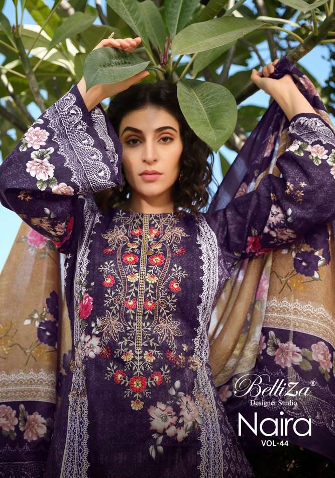 NAIRA VOL-44 BY BELLIZA 899-001 TO 899-008 SERIES COTTON EMBROIDERY DRESSES