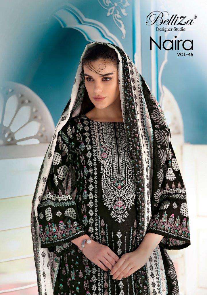 NAIRA VOL-46 BY BELLIZA 906-001 TO 906-008 SERIES COTTON EMBROIDERY DRESSES