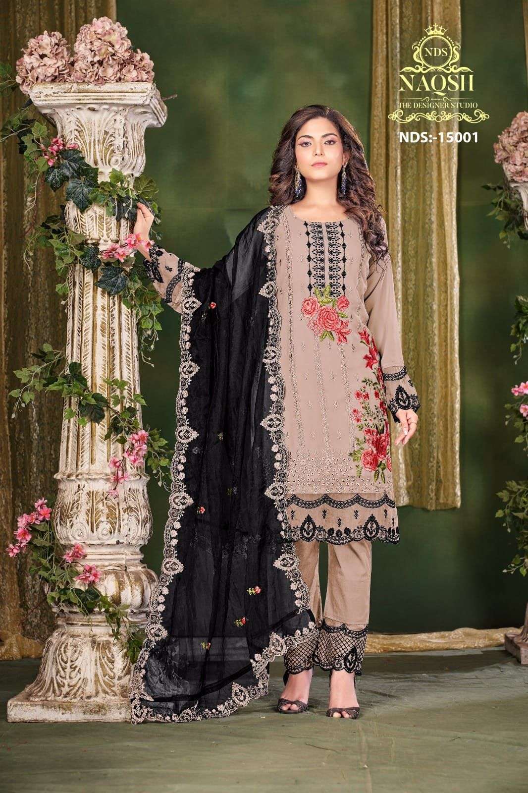 NAQSH 15001 NX BY ASLIWHOLESALE GEORGETTE EMBROIDERY PAKISTANI DRESSES