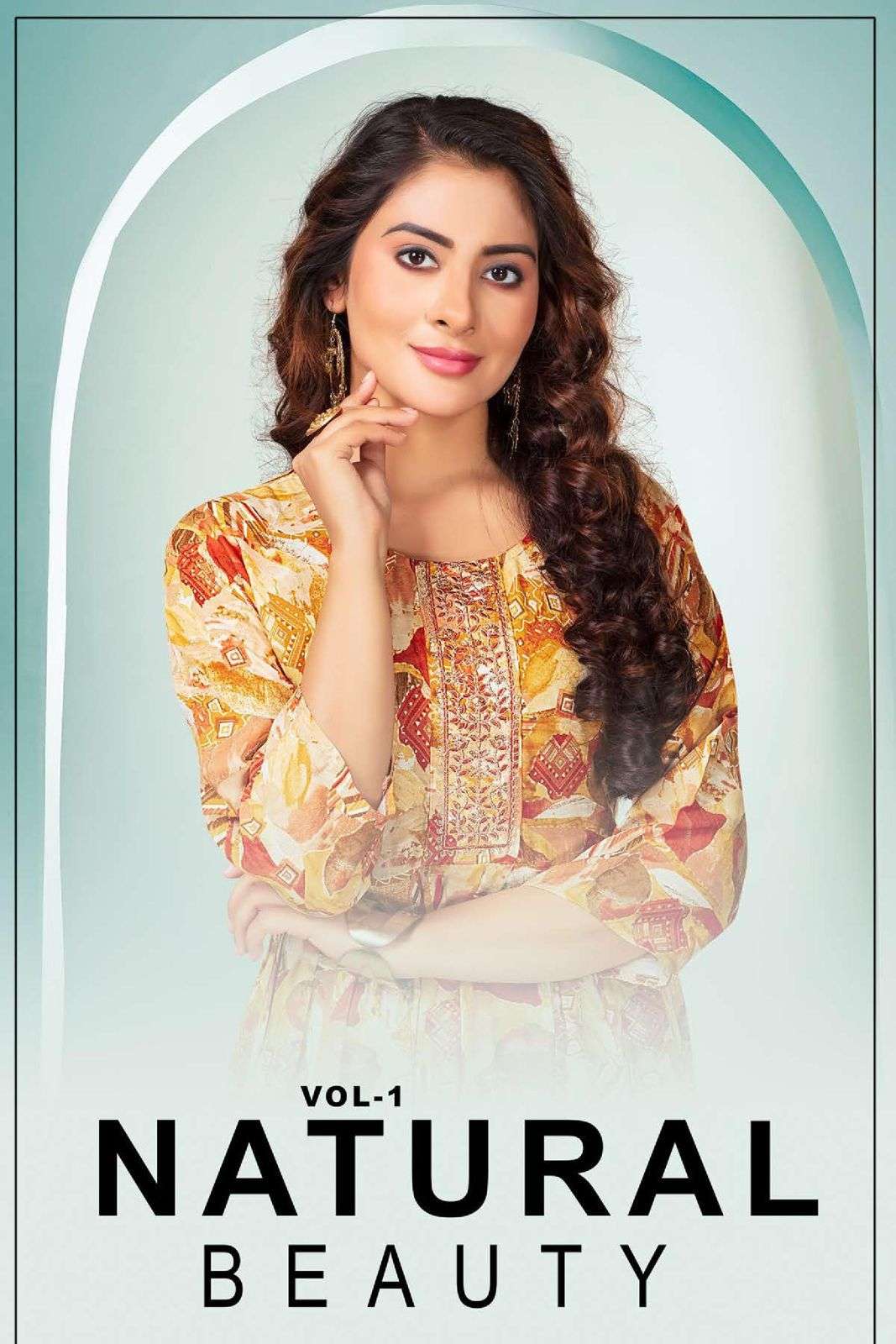 NATURAL BEAUT VOL-01 BY ASLIWHOLESALE DESIGNER FACNY 14 KG RAYON PRINT KURTIS