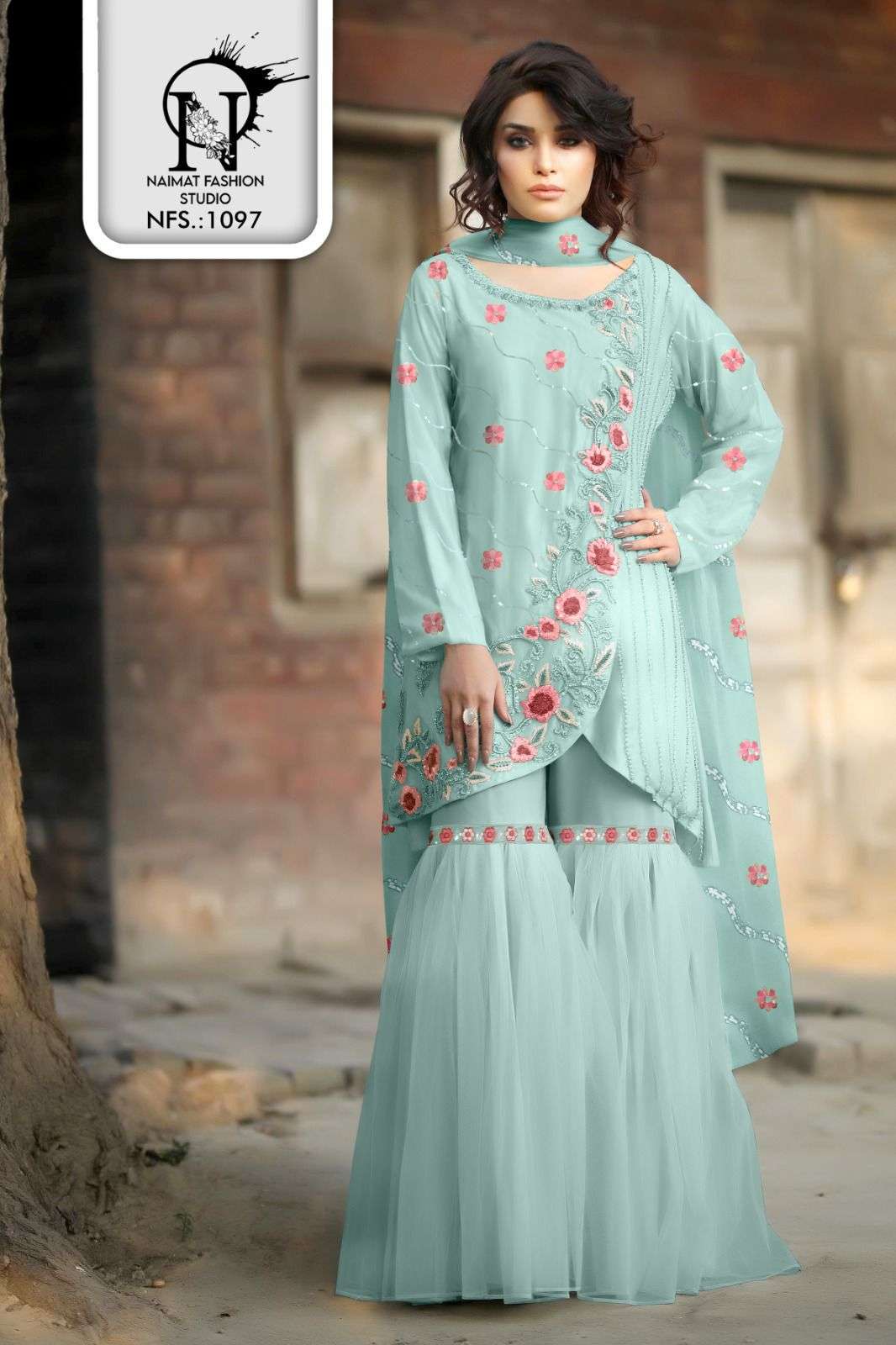 NFS 1097 BY NAIMAT FASHION STUDIO FAUX GEORGETTE FABRIC EMBROIDERY DRESSES