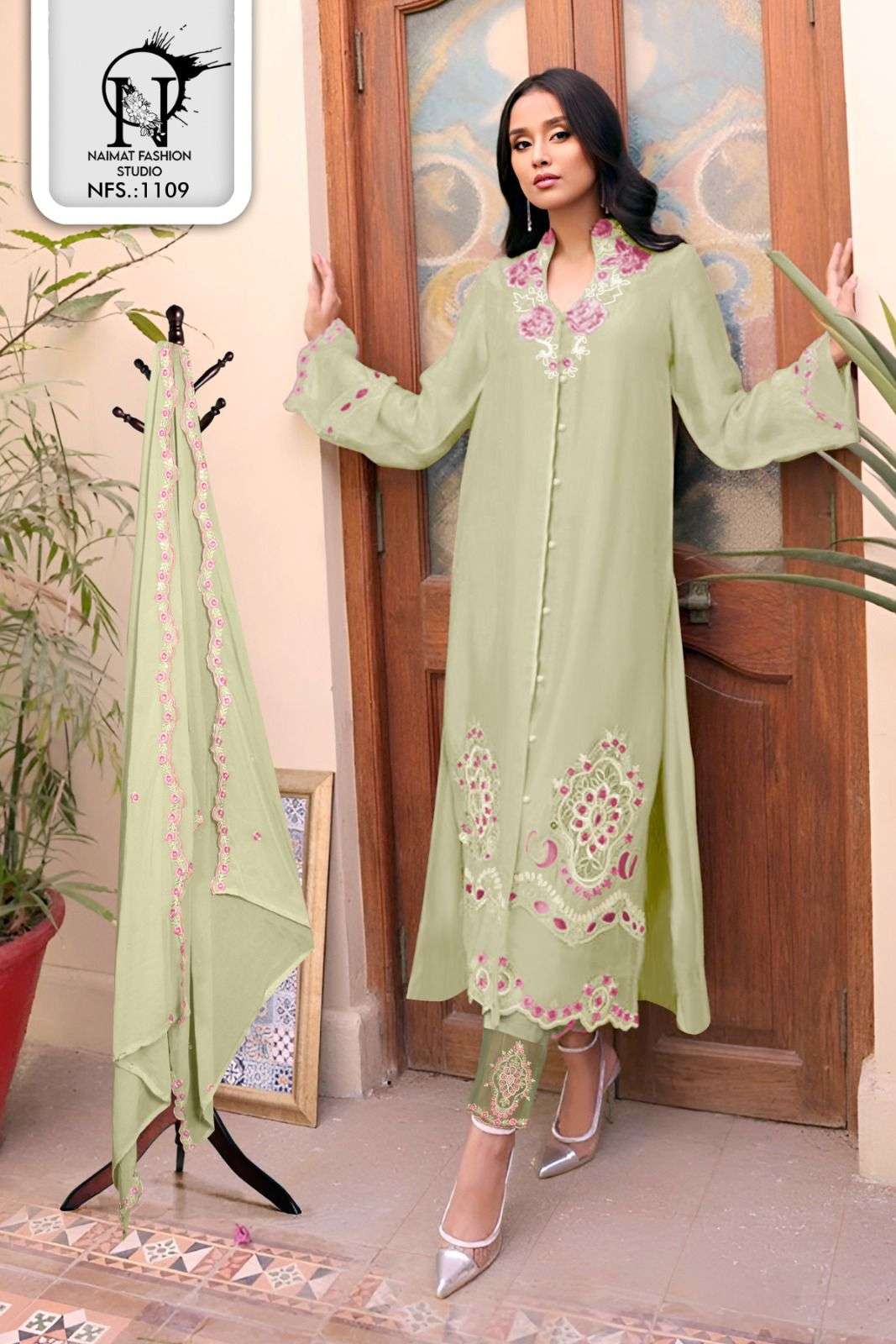 NFS 1109 COLOURS BY NAIMAT FASHION STUDIO PURE FAUX STITCHED PAKISTANI DRESSES