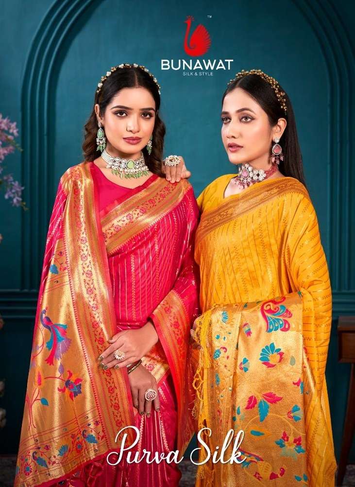 PURVA SILK BY BUNAWAT 1001 TO 1006 SERIES PAITHANI SILK WORK SAREES