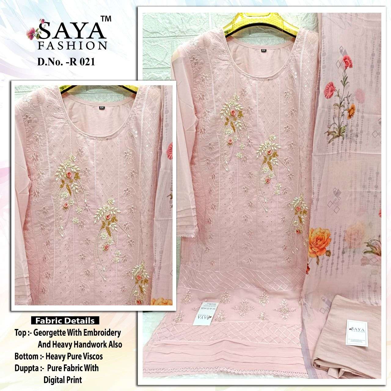 R-021 COLOURS BY SAYA FASHION DESIGNER HEAVY GEORGETTE HEAVY WORK DRESSES