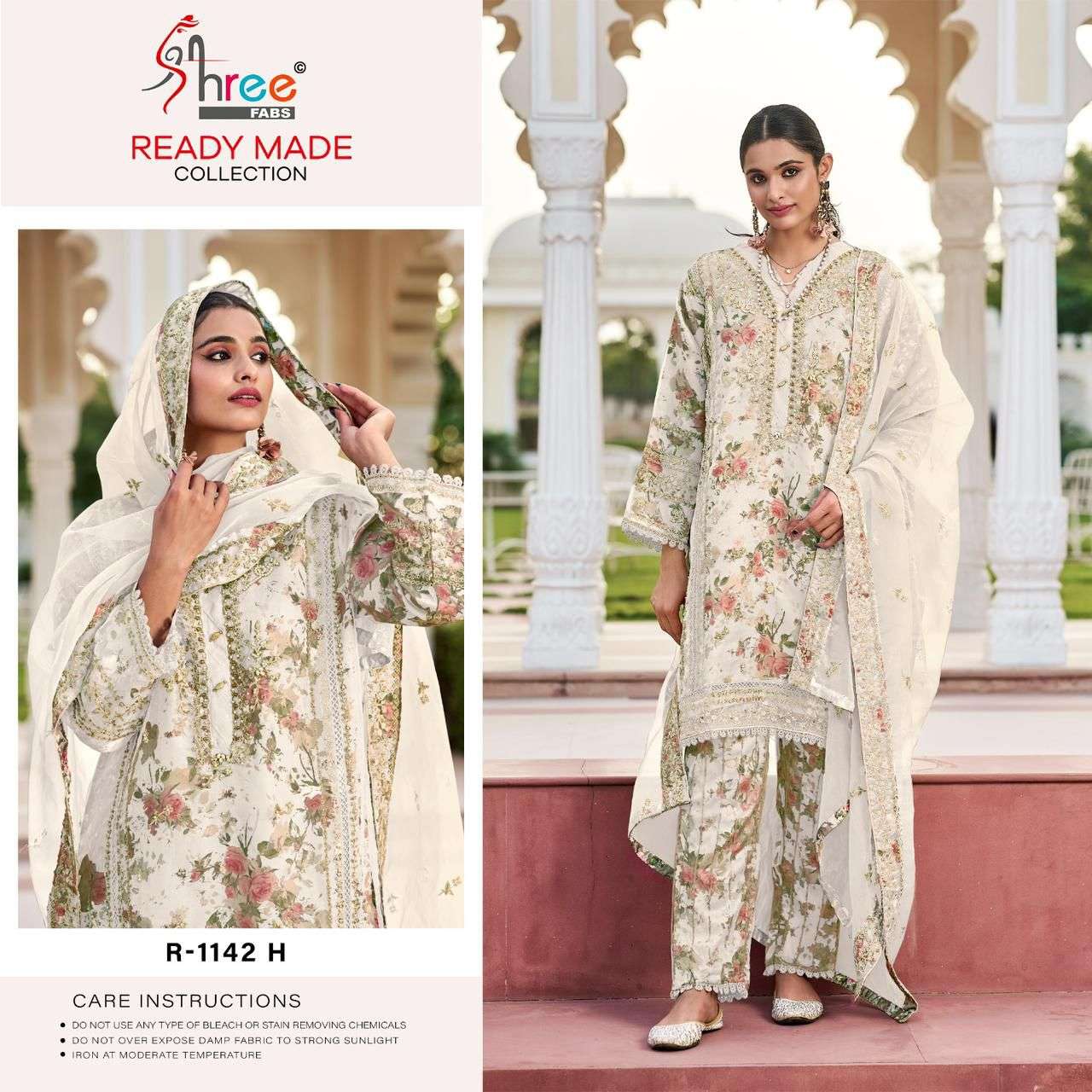 R-1142 COLOURS BY SHREE FABS 1142-H TO K-1142 ORGANZA EMBROIDERY PAKISTANI DRESSES