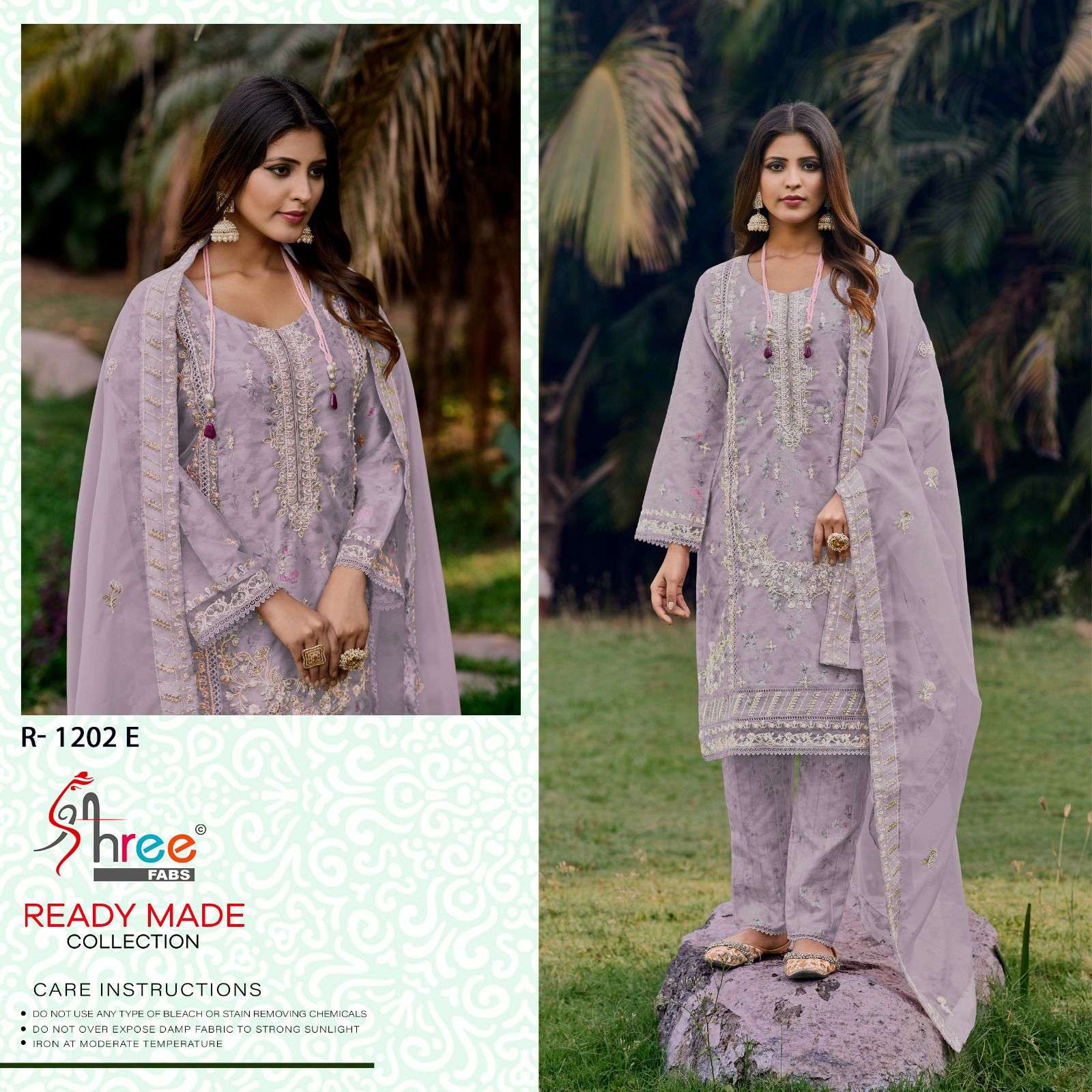 R-1202 COLOURS BY SHREE FABS 1202-E TO 1202-H EMBROIDERED ORGANZA PAKISTANI DRESSES