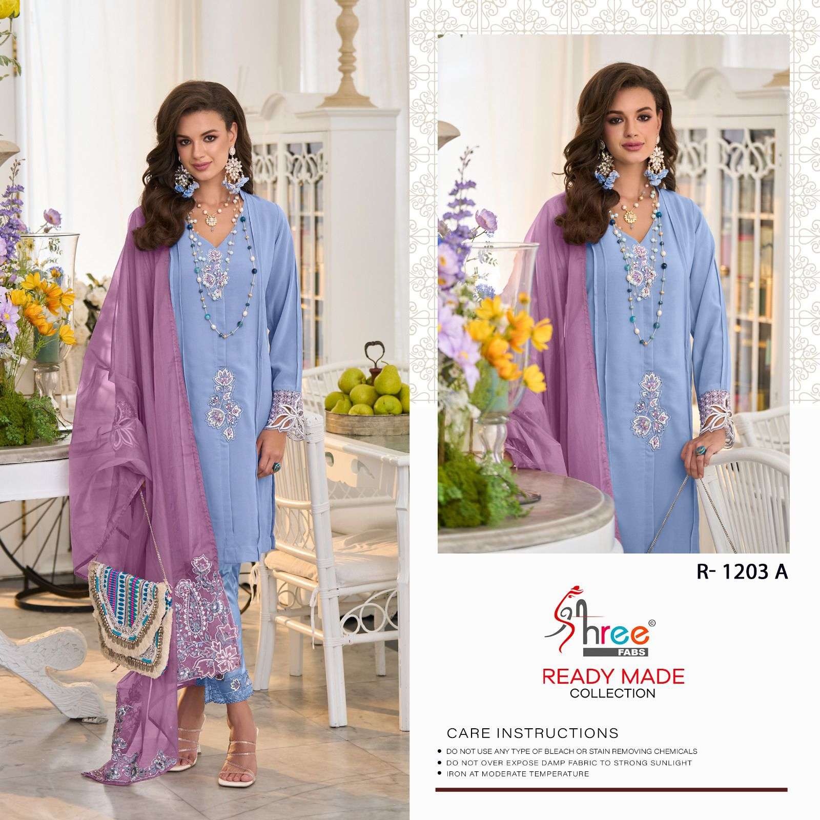 R-1203 NX BY SHREE FABS HEAVY EMBROIDERED FAUX GEORGETTE PAKISTANI DRESSES