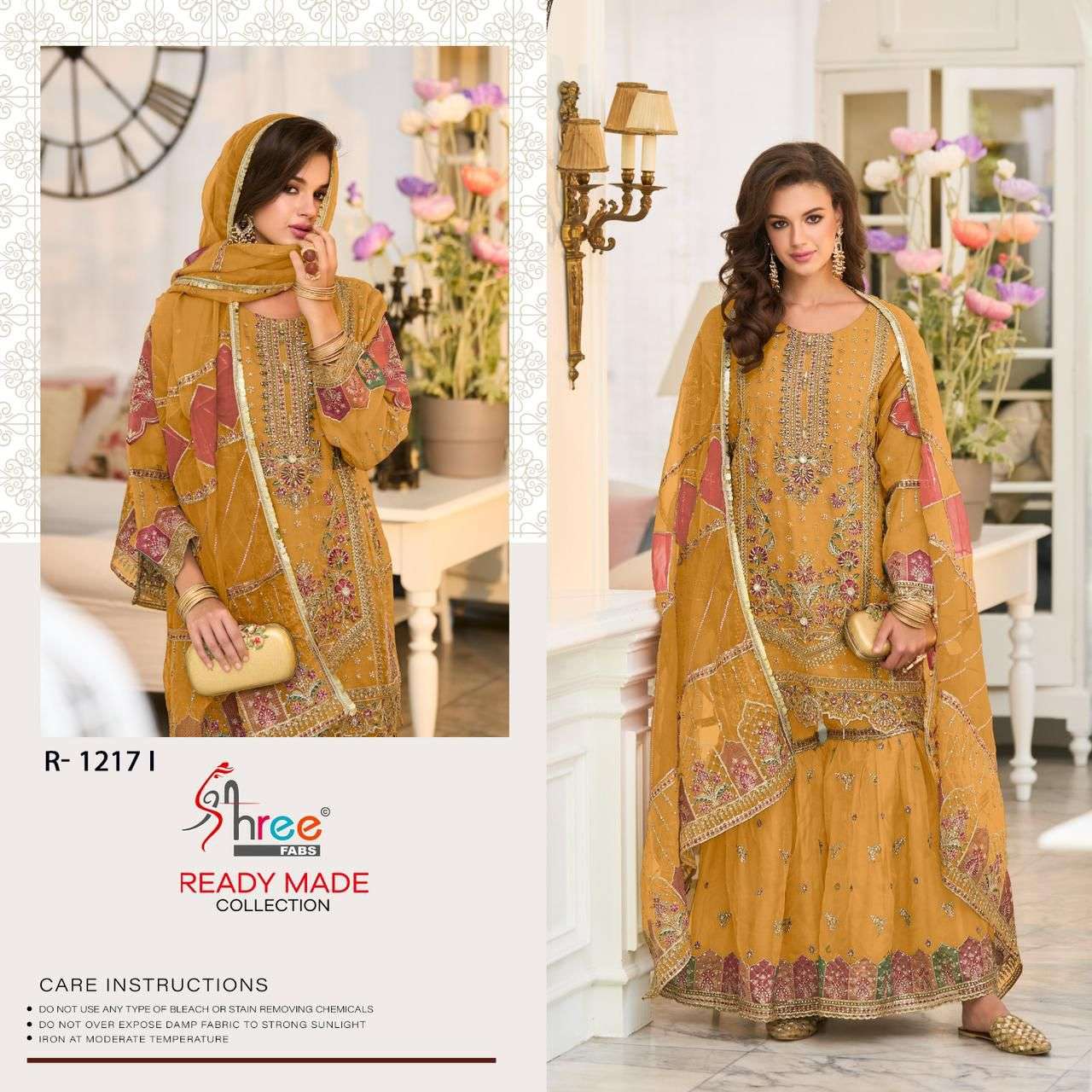 R-1217 COLOURS BY SHREE FABS 1217-I TO 1217-L EMBROIDERED ORGANZA PAKISTANI DRESSES