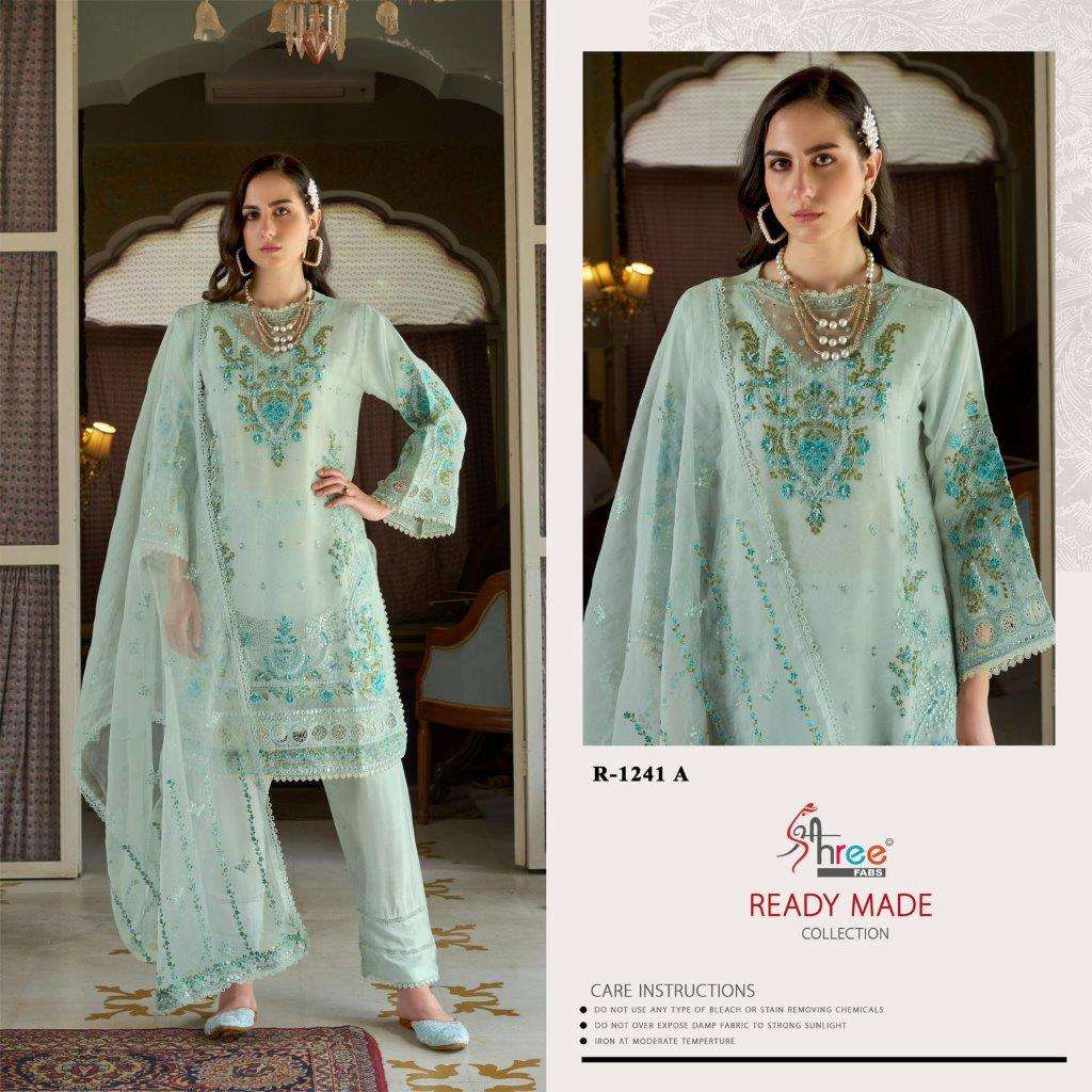 R-1241 NX BY SHREE FABS HEAVY EMBROIDERED ORGANZA PAKISTANI DRESSES