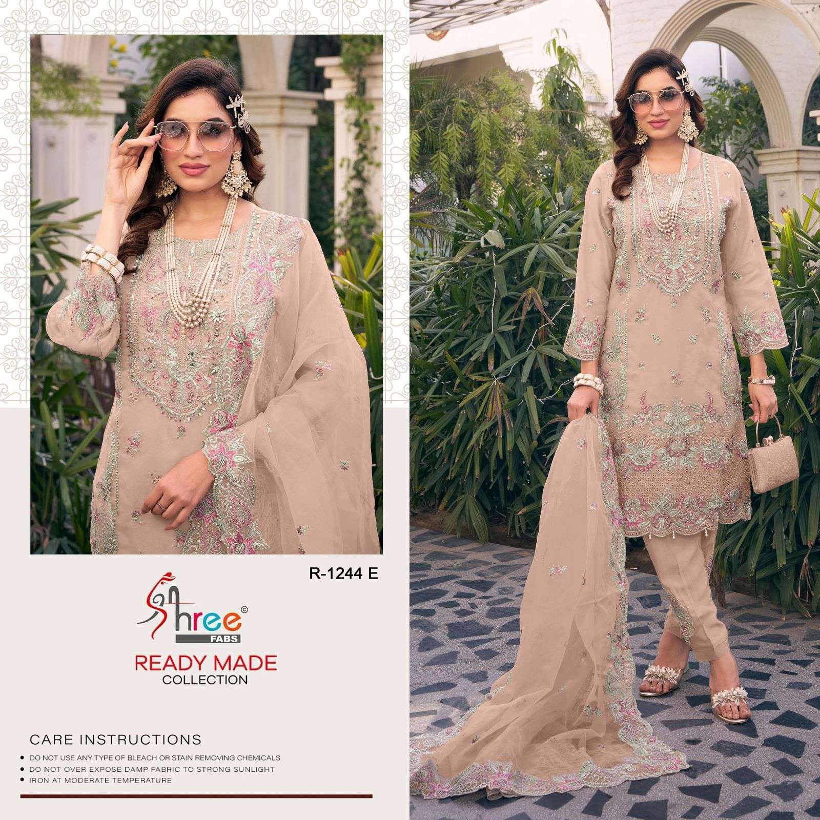 R-1244 NX BY SHREE FABS HEAVY EMBROIDERED ORGANZA PAKISTANI DRESSES