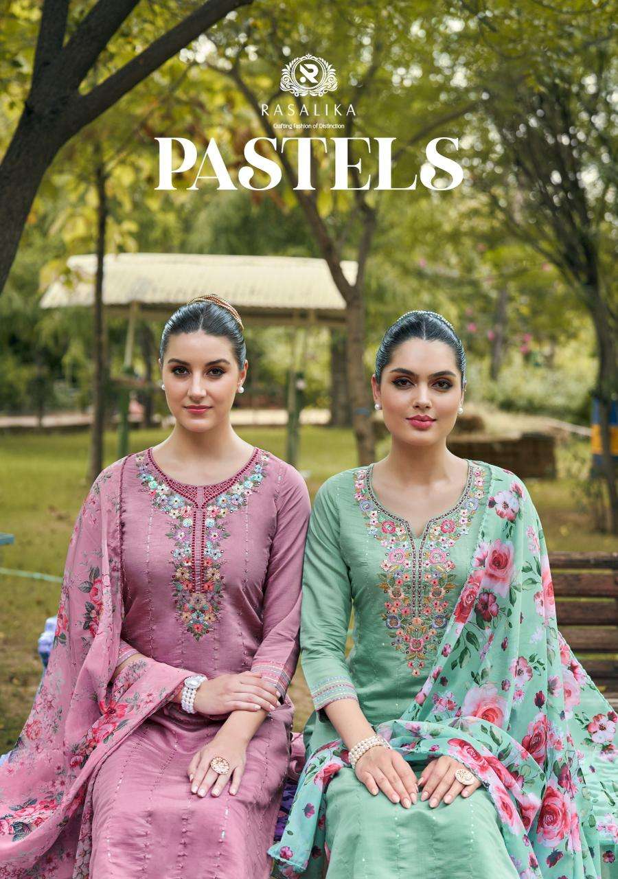 RASALIKA PASTELS BY ASLIWHOLESALE DESIGNER VISCOSE SILK PRINT DRESSES