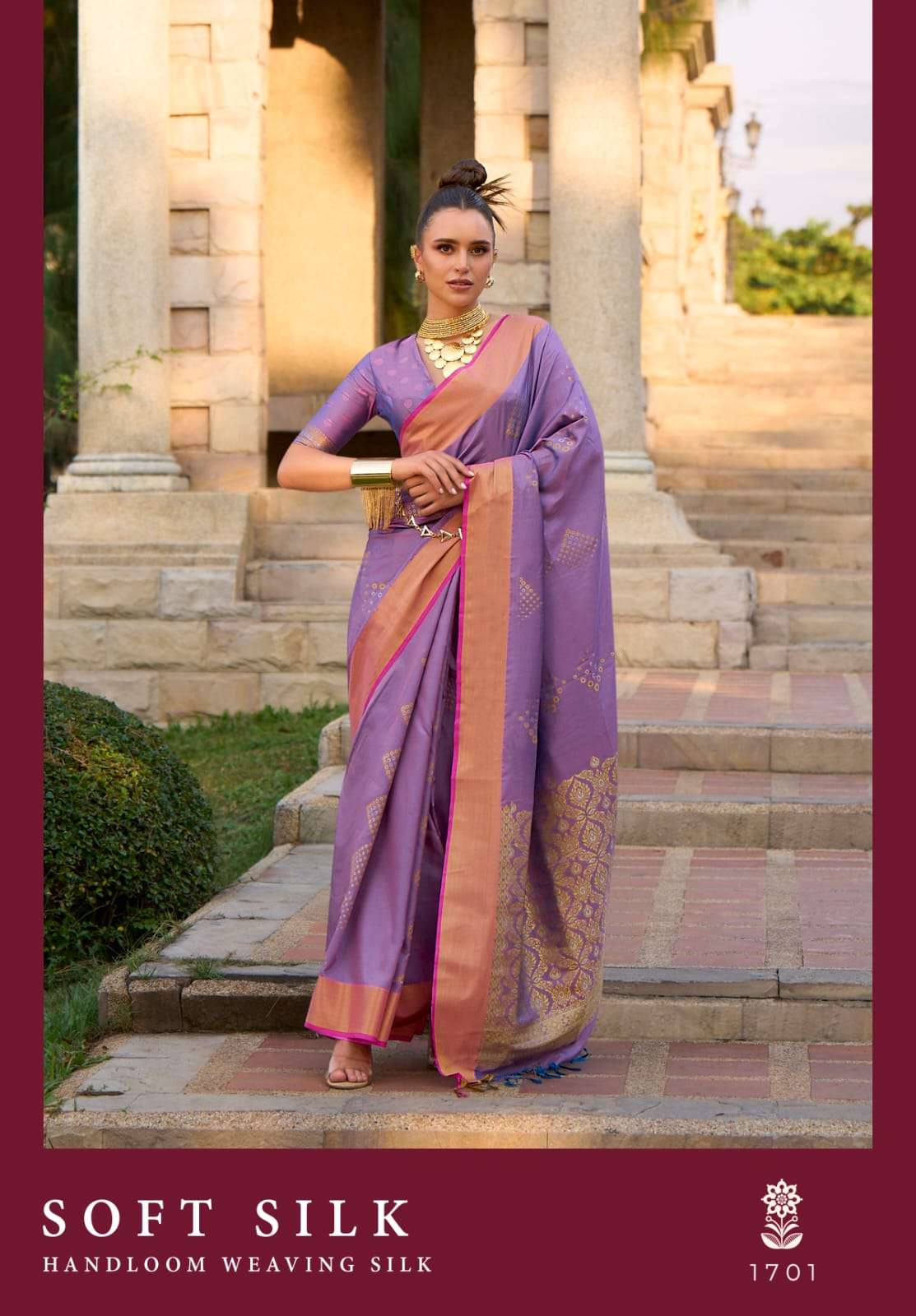 RF-1700 SERIES BY ASLIWHOLESALE DESIGNER HANDLOOM SOFT SILK PRINTED SAREES