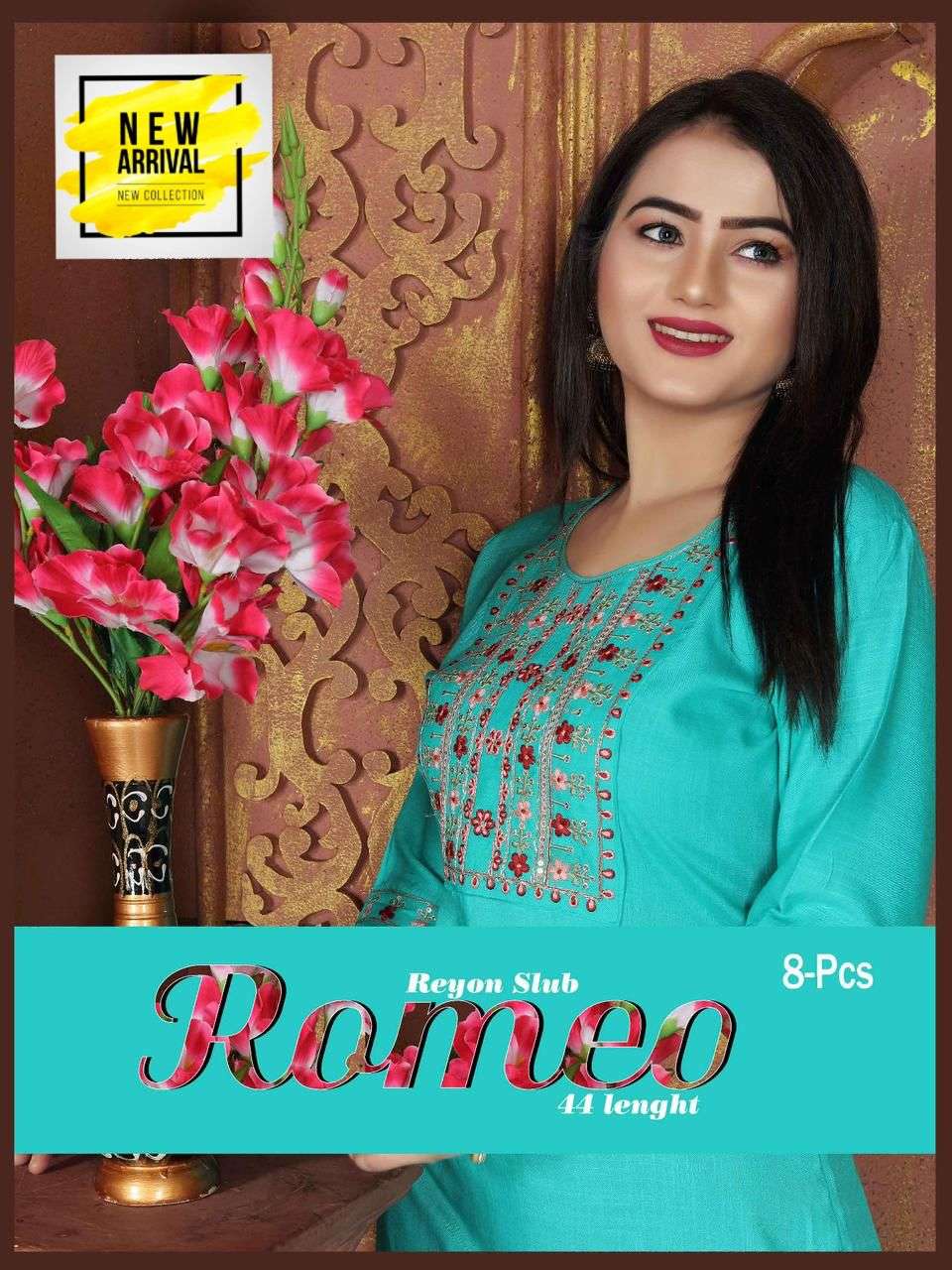 ROMEO BY ASLIWHOLESALE DESIGNER FACNY 14 KG RAYON PRINT KURTIS