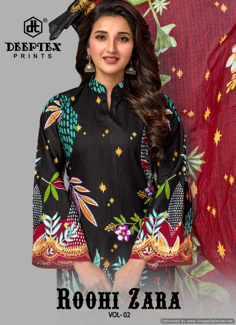 ROOHI ZARA VOL-02 BY DEEPTEX 2001 TO 2008 SERIES KARACHI LAWN PRINT DRESSES