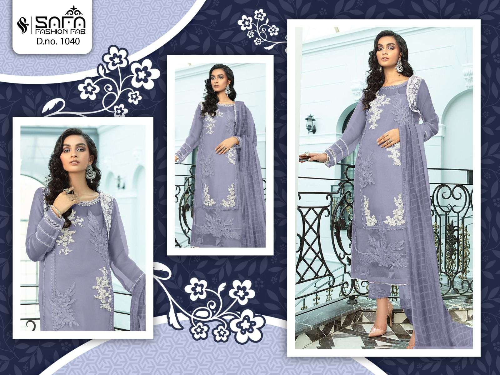 SAFA 1040 COLOURS BY SAFA FASHION HUB GEORGETTE STITCHED PAKISTANI DRESSES