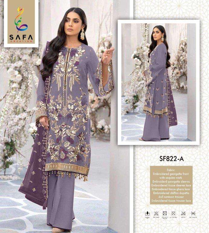 SAFA 822 COLOURS BY SAFA CREATION DESIGNER FAUX GEORGETTE PAKISTANI DRESSES