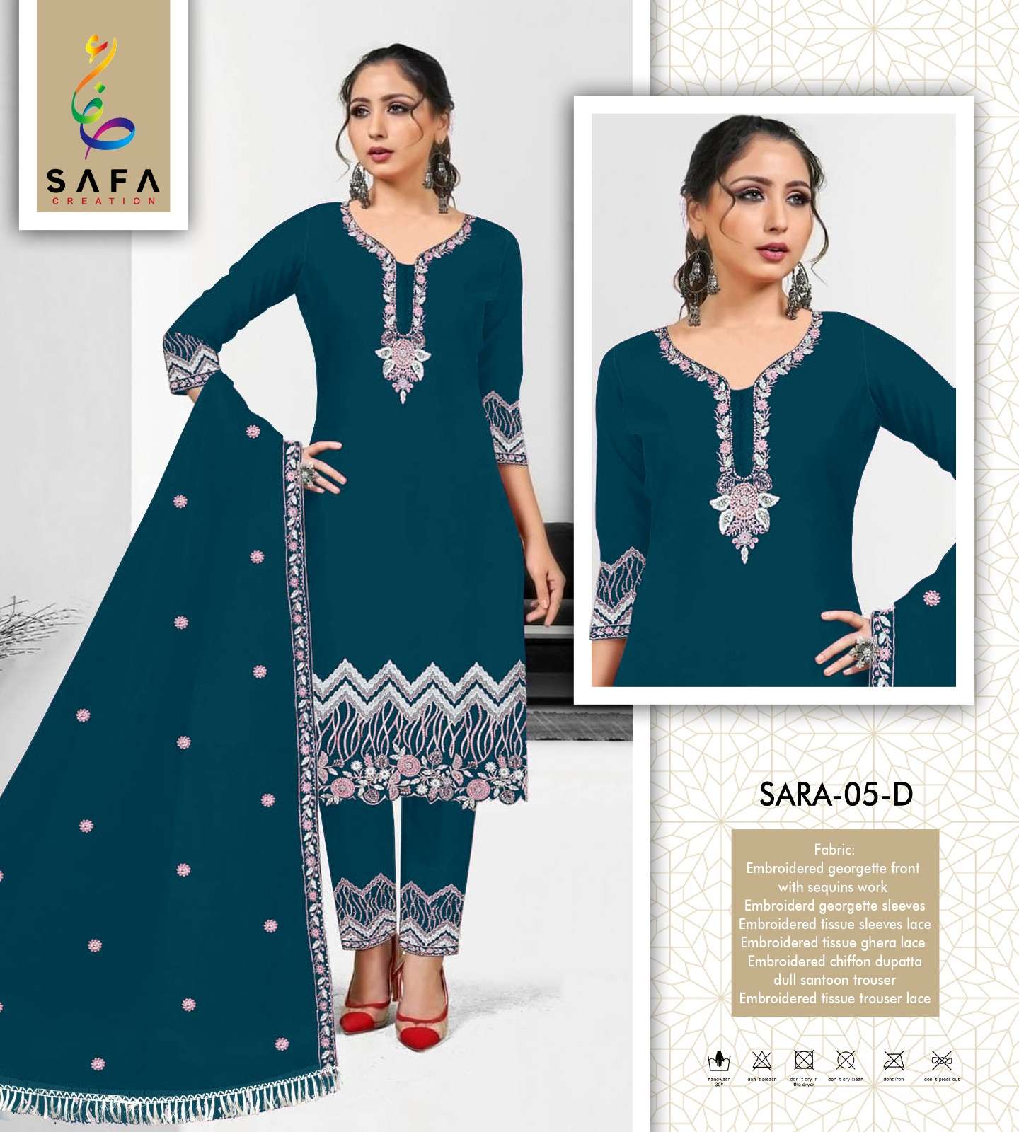 SARA 05 COLOURS BY SAFA CREATION DESIGNER FAUX GEORGETTE DRESSES