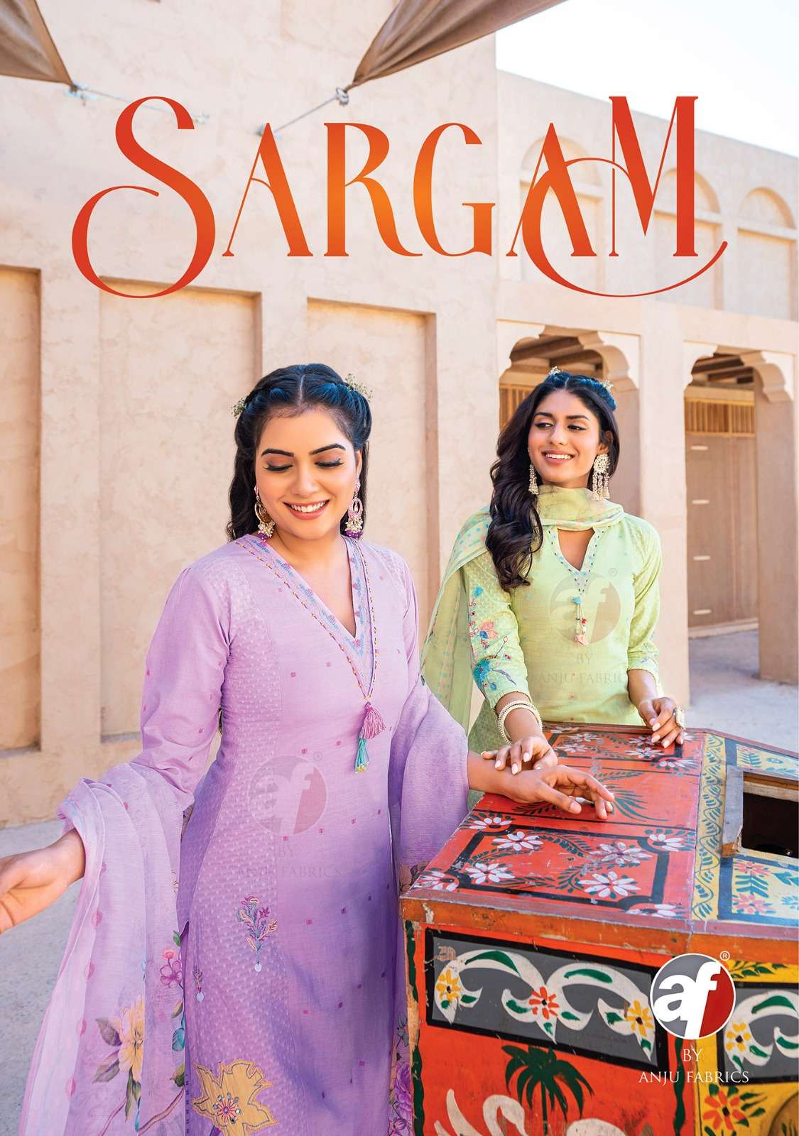 SARGAM BY ANJU FABRICS 3561 TO 3566 SERIES COTTON DOBBY PRINT DRESSES