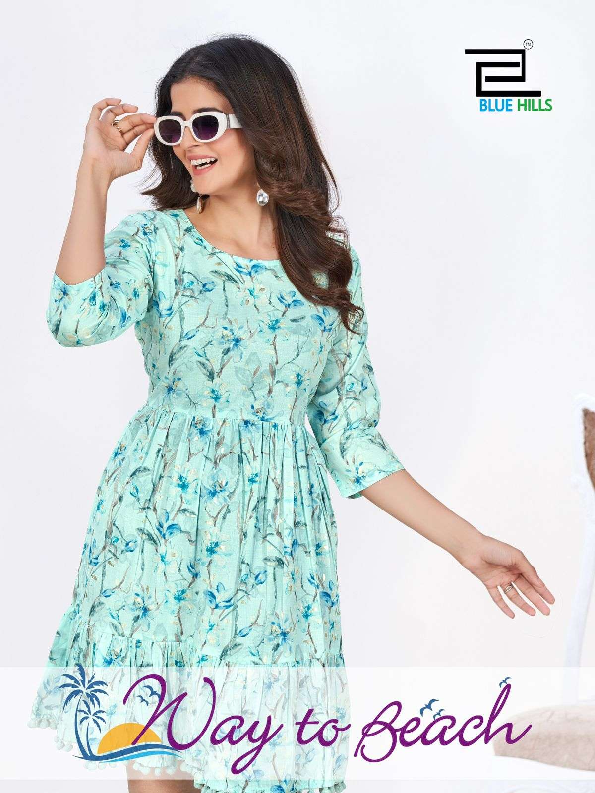 WAY TO BAECH BY BLUE HILLS 1001 TO 1004 SERIES HEAVY COTTON PRINTED MIDI STYLE