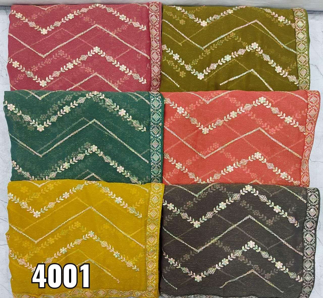 4001 COLOURS BY ASLIWHOLESALE DESIGNER SOFT SIMAR FANCY SAREES