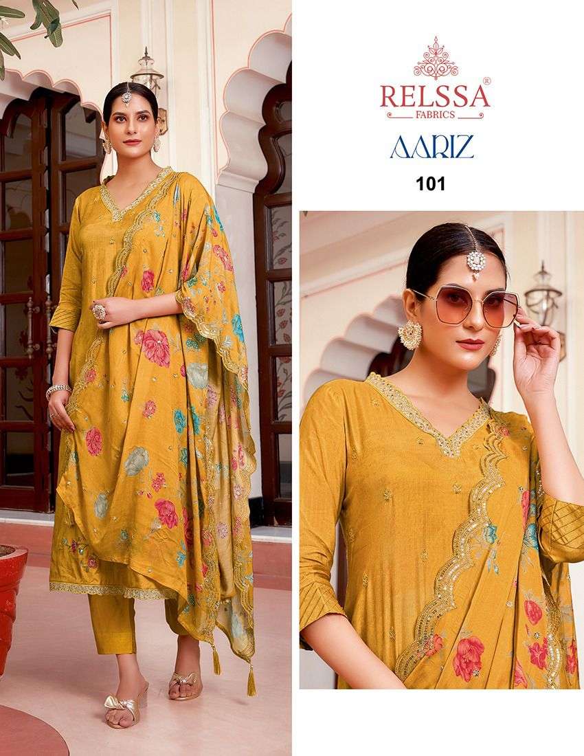 AAIRZ BY RELSSA DESIGNER HEAVY MUSLIN EMBROIDERED DIGITAL PRINT DRESSES