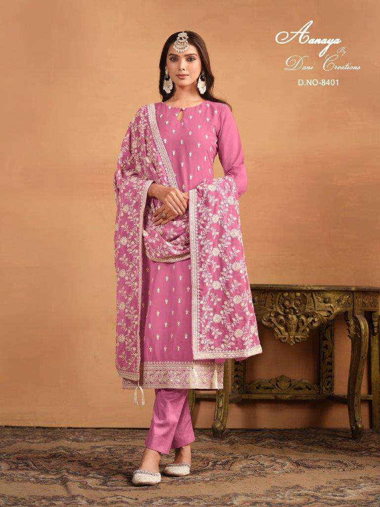 AANAYA VOL-184 BY TWISHA 8401 TO 8404 SERIES DESINGER GEORGETTE EMBROIDERY DRESSES