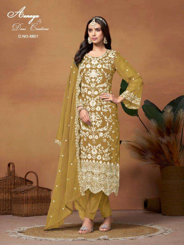 AANAYA VOL-188 BY TWISHA 8801 TO 8804 SERIES DESINGER ORGANZA EMBROIDERY DRESSES